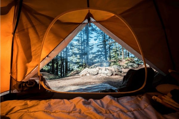 Camping - View from inside a tent
