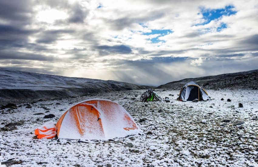 Camping in snow conditions