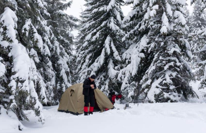 sheltered camping area