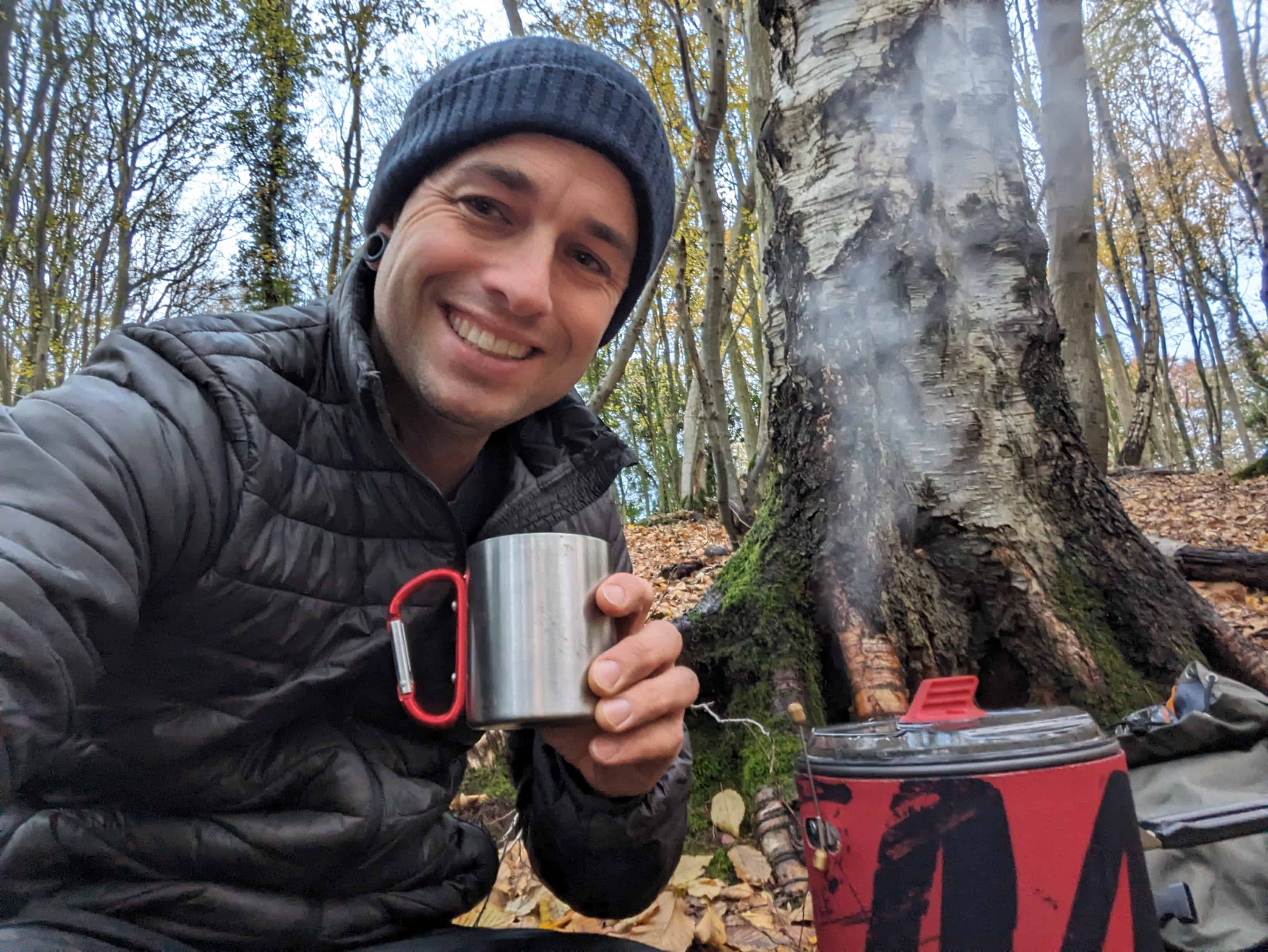 Quick cup of coffee on the trail